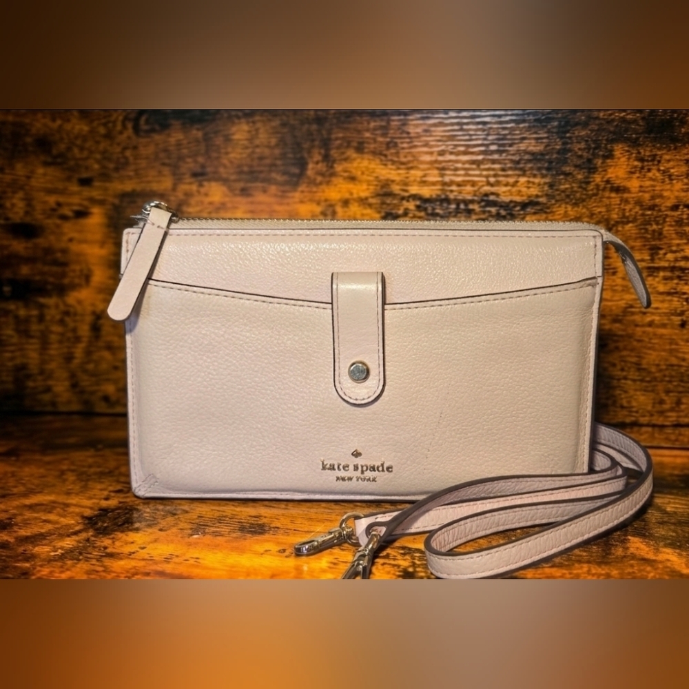 Kate Spade In Light Pink leather Jackson small tab crossbody/clutch
